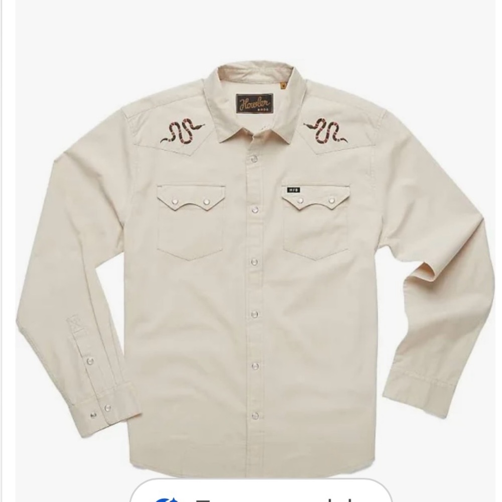 Howler Brotherz Crosscut Deluxe Snapshirt Snakes Size L